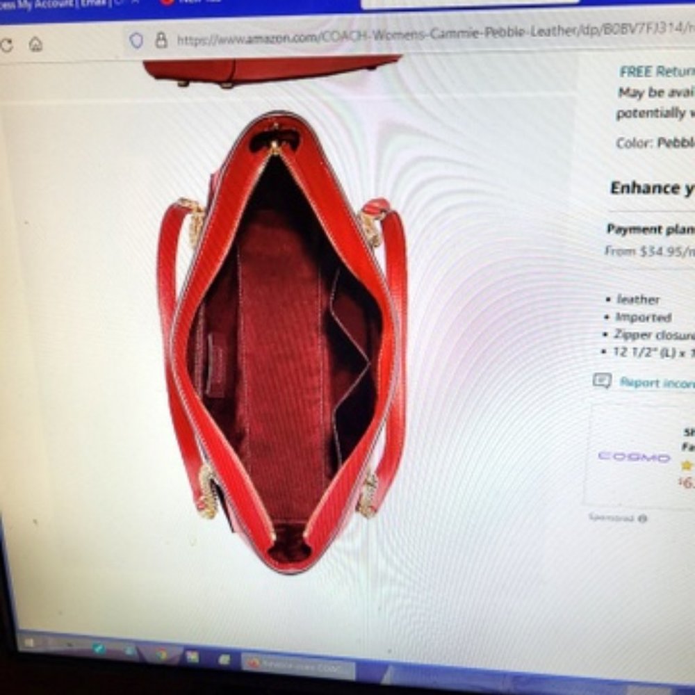 COACH CAMMIE CHAIN TOTE RED - NEW